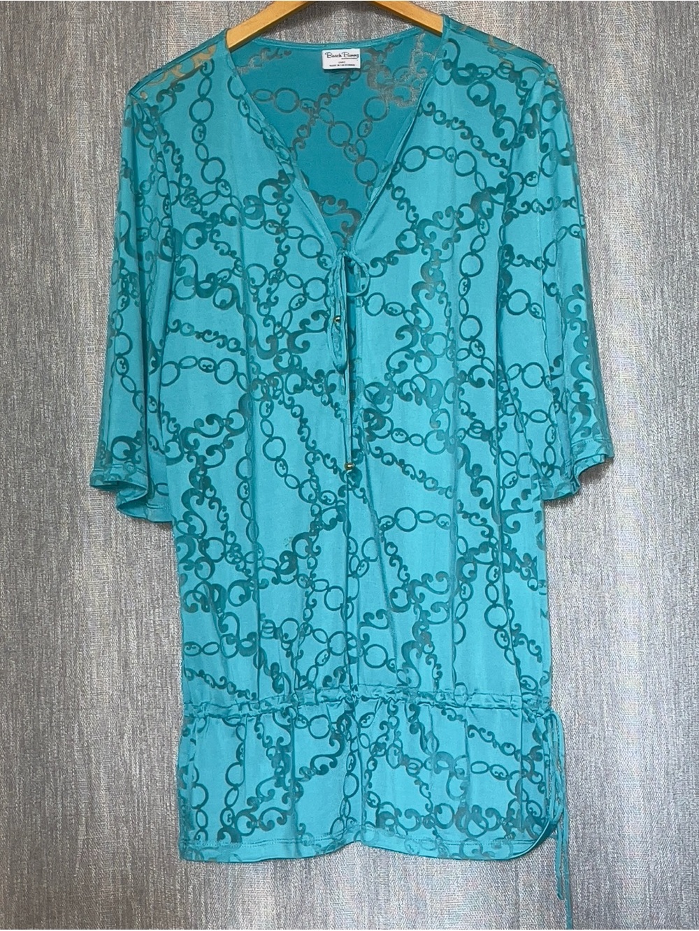 Beach Bunny Tiffany shade chain-print Tie-Front Coverup